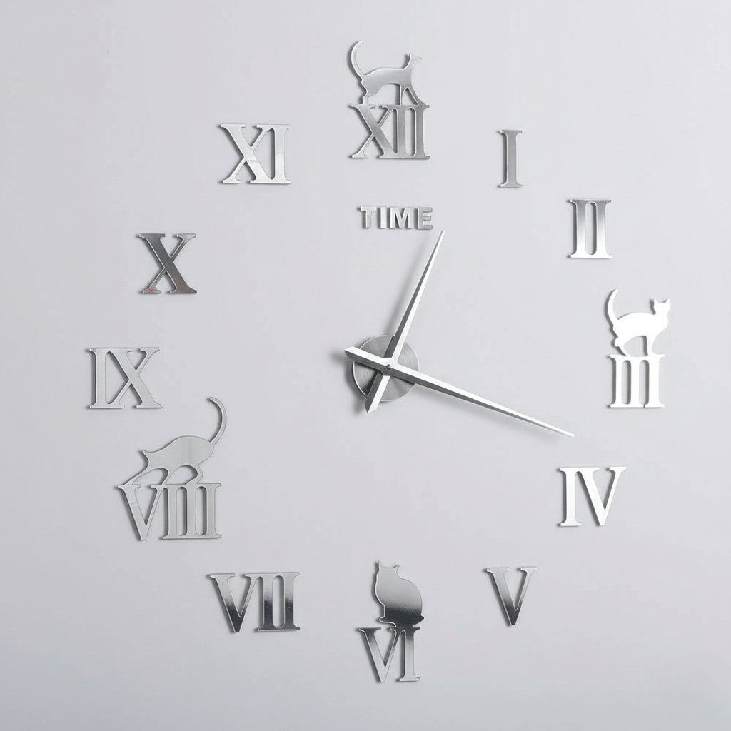 The Southern Atelier – Elegant 3D DIY Cat Wall Clock in Chic Design for a Calm Living Space - The Southern AtelierSKU_1763119491423_58