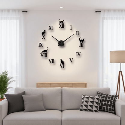 The Southern Atelier – Elegant 3D DIY Cat Wall Clock in Chic Design for a Calm Living Space - The Southern AtelierSKU_1763119491423_851