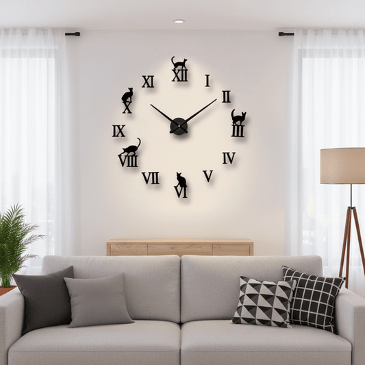 The Southern Atelier – Elegant 3D DIY Cat Wall Clock in Chic Design for a Calm Living Space - The Southern AtelierSKU_1763119491423_851