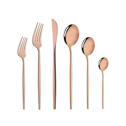 The Southern Atelier – Elegant 6 - Piece Cutlery Set in Polished Stainless Steel for a Refined Dining Experience - The Southern AtelierSKU_1763119445883_327