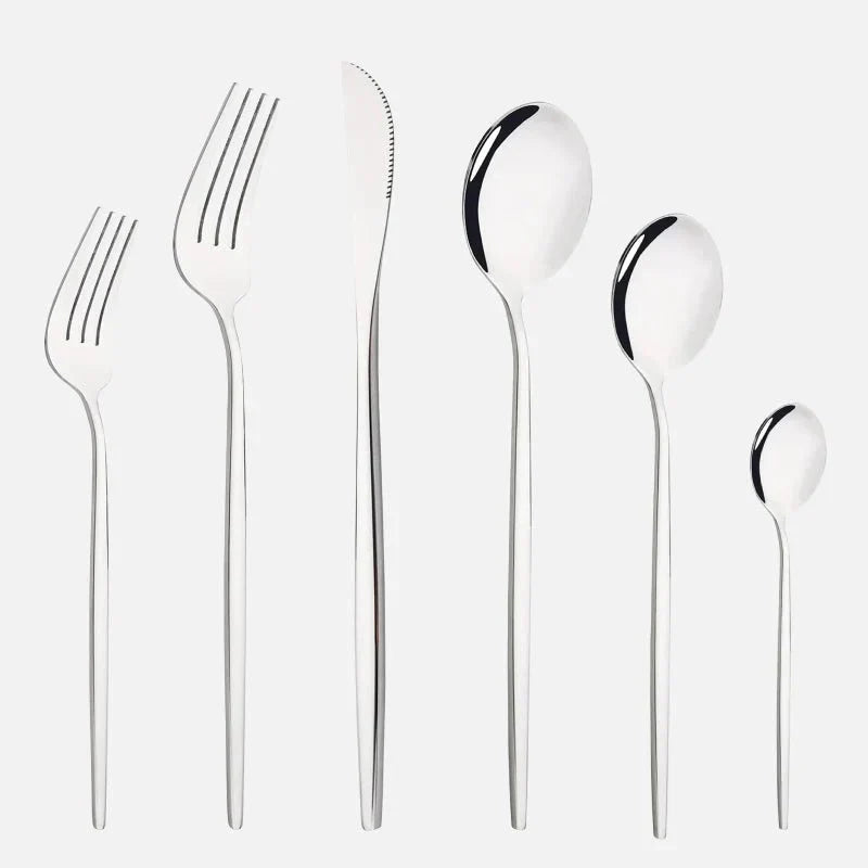 The Southern Atelier – Elegant 6 - Piece Cutlery Set in Polished Stainless Steel for a Refined Dining Experience - The Southern AtelierSKU_1763119445883_327