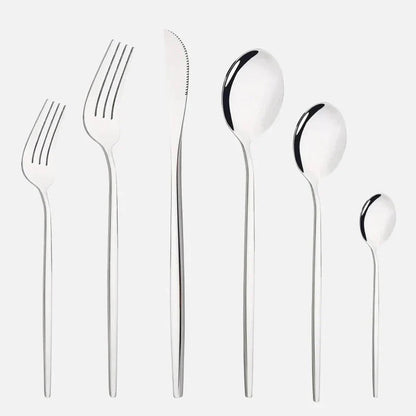 The Southern Atelier – Elegant 6 - Piece Cutlery Set in Polished Stainless Steel for a Refined Dining Experience - The Southern AtelierSKU_1763119445883_327