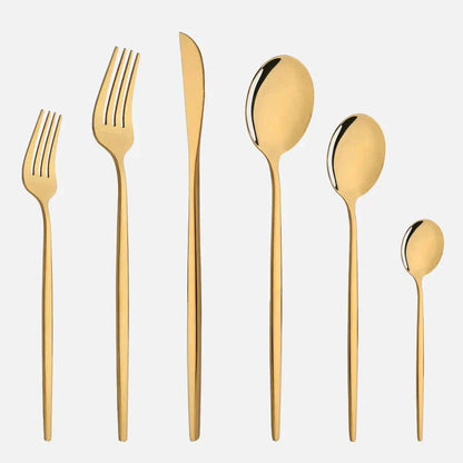 The Southern Atelier – Elegant 6 - Piece Cutlery Set in Polished Stainless Steel for a Refined Dining Experience - The Southern AtelierSKU_1763119445883_370