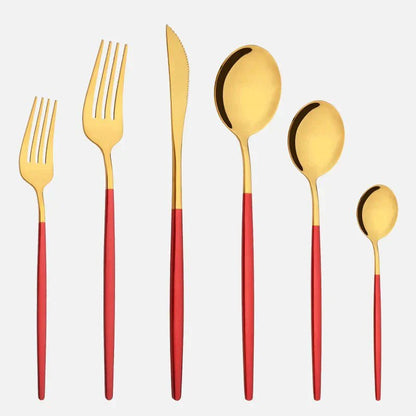 The Southern Atelier – Elegant 6 - Piece Cutlery Set in Polished Stainless Steel for a Refined Dining Experience - The Southern AtelierSKU_1763119445883_990