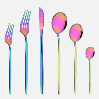 The Southern Atelier – Elegant 6 - Piece Cutlery Set in Polished Stainless Steel for a Refined Dining Experience - The Southern AtelierSKU_1763119445883_997