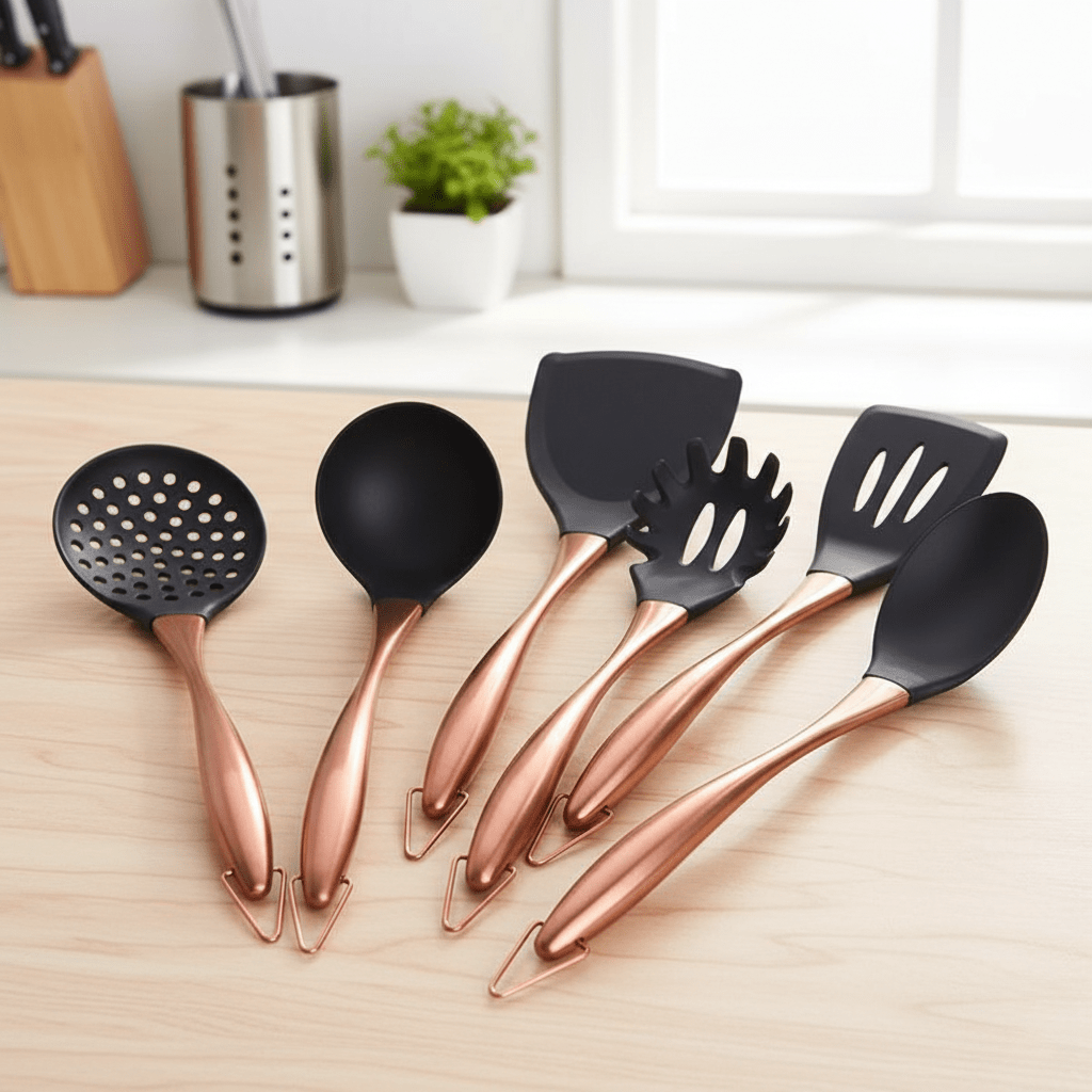 The Southern Atelier – Elegant 6 - Piece Kitchen Utensil Collection in Sleek Stainless Steel for a Refined Culinary Experience - The Southern AtelierSKU_1763119453199_377