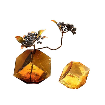 The Southern Atelier – Elegant Amber Glass Cube Vase for Chic Living Spaces, with Timeless Charm - The Southern AtelierSKU_1765807383465_258
