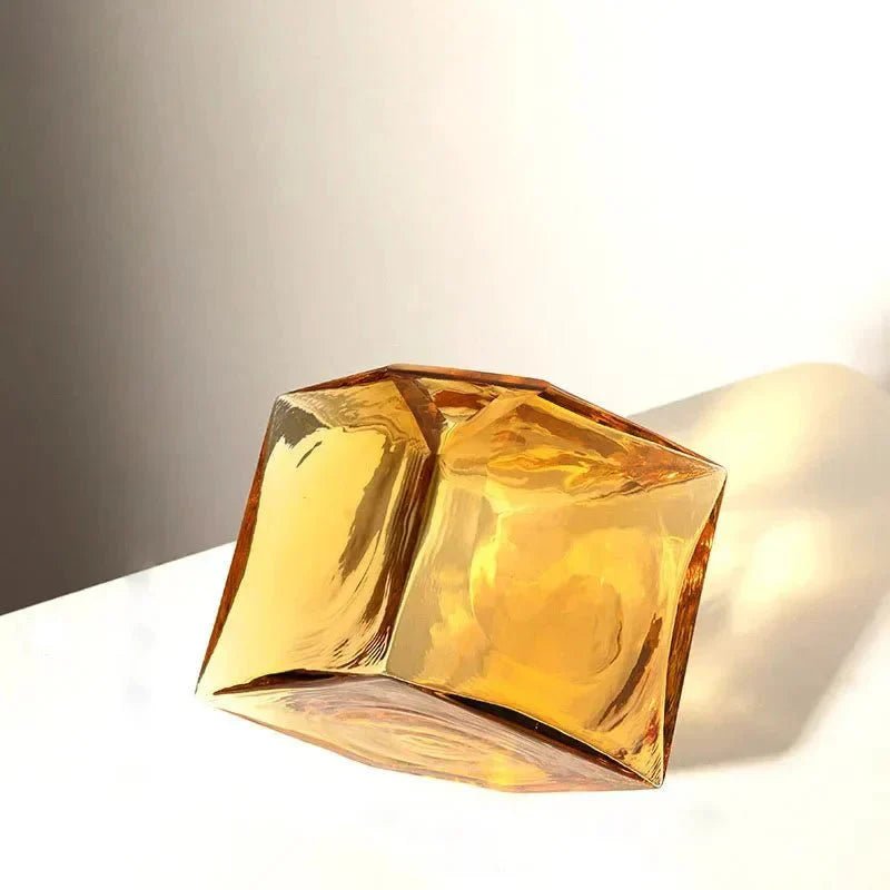The Southern Atelier – Elegant Amber Glass Cube Vase for Chic Living Spaces, with Timeless Charm - The Southern AtelierSKU_1765807383465_258