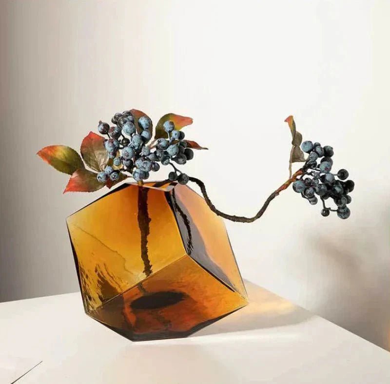 The Southern Atelier – Elegant Amber Glass Cube Vase for Chic Living Spaces, with Timeless Charm - The Southern AtelierSKU_1765807383465_258
