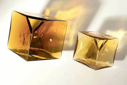 The Southern Atelier – Elegant Amber Glass Cube Vase for Chic Living Spaces, with Timeless Charm - The Southern AtelierSKU_1765807383465_258
