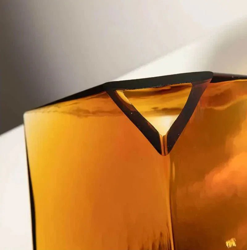 The Southern Atelier – Elegant Amber Glass Cube Vase for Chic Living Spaces, with Timeless Charm - The Southern AtelierSKU_1765807383465_258