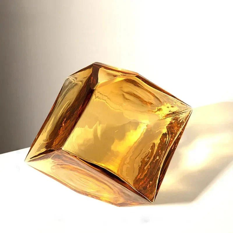 The Southern Atelier – Elegant Amber Glass Cube Vase for Chic Living Spaces, with Timeless Charm - The Southern AtelierSKU_1765807383465_588