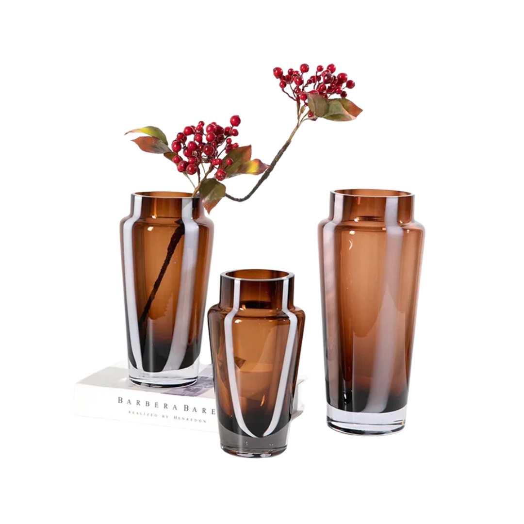 The Southern Atelier – Elegant Amber Glass Prism Vase for Contemporary Spaces, Infusing Warmth and Sophistication - The Southern AtelierSKU_1765807274173_316