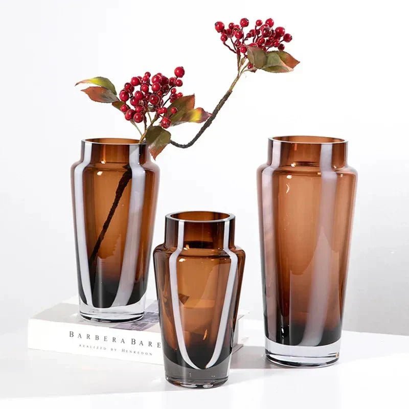 The Southern Atelier – Elegant Amber Glass Prism Vase for Contemporary Spaces, Infusing Warmth and Sophistication - The Southern AtelierSKU_1765807274173_861