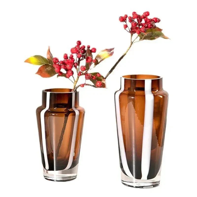 The Southern Atelier – Elegant Amber Glass Prism Vase for Contemporary Spaces, Infusing Warmth and Sophistication - The Southern AtelierSKU_1765807274173_861