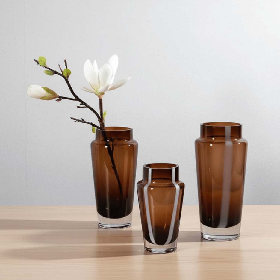 The Southern Atelier – Elegant Amber Glass Prism Vase for Contemporary Spaces, Infusing Warmth and Sophistication - The Southern AtelierSKU_1765807274173_861