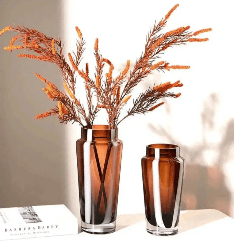 The Southern Atelier – Elegant Amber Glass Prism Vase for Contemporary Spaces, Infusing Warmth and Sophistication - The Southern AtelierSKU_1765807274173_861