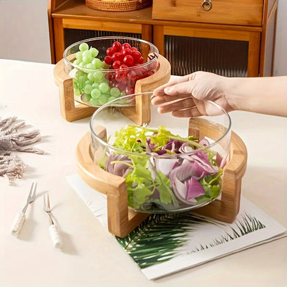 The Southern Atelier – Elegant Bamboo and Glass Fruit Bowl Set for a Stylish Centerpiece - The Southern AtelierSKU_1763119353753_301