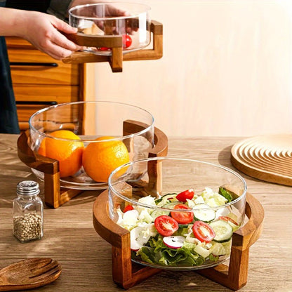 The Southern Atelier – Elegant Bamboo and Glass Fruit Bowl Set for a Stylish Centerpiece - The Southern AtelierSKU_1763119353753_89