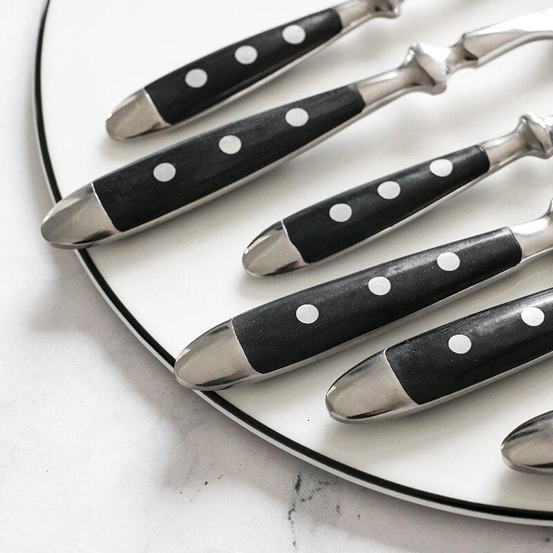 The Southern Atelier - Elegant Black Steel Cutlery Set - The Southern AtelierSKU_1762349660411_673