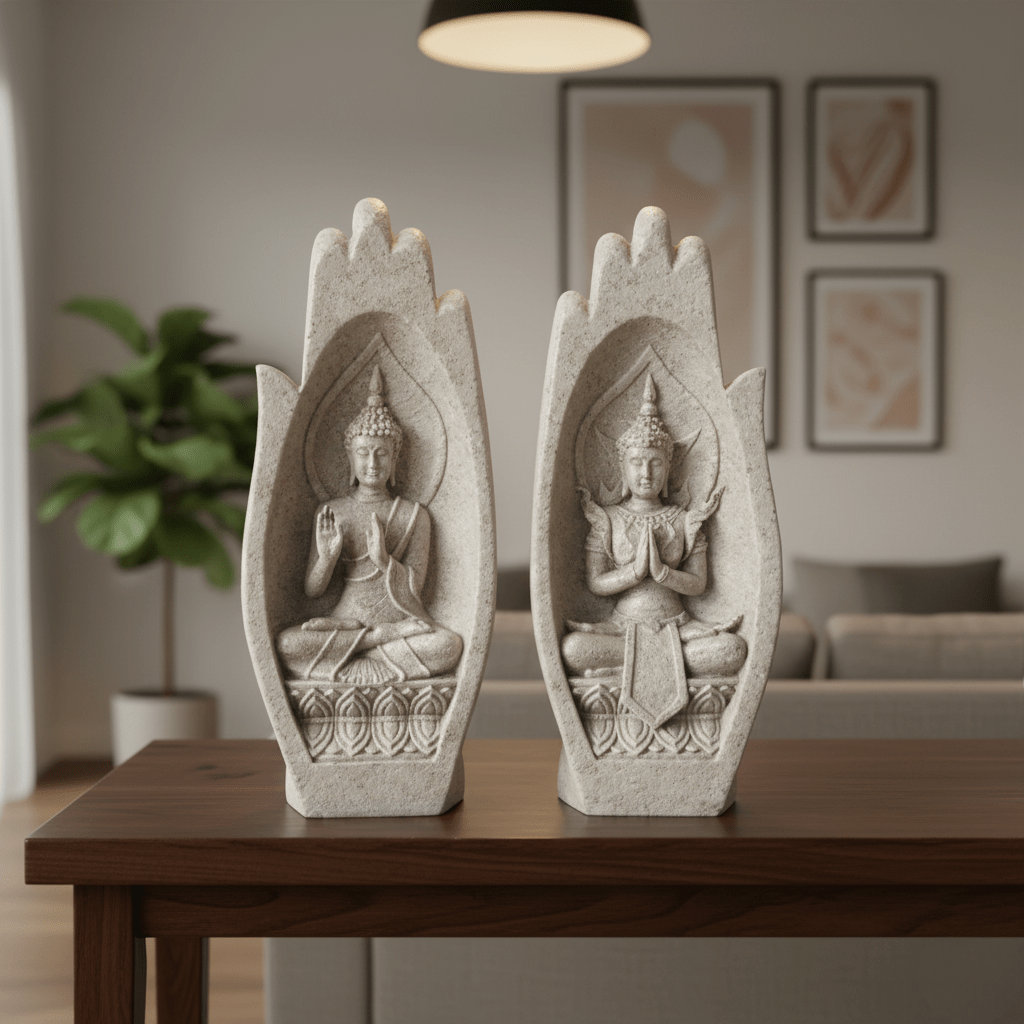 The Southern Atelier – Elegant Buddha Figures in Tranquil Stone Finish for a Serene Ambiance - The Southern AtelierSKU_1763119491736_202