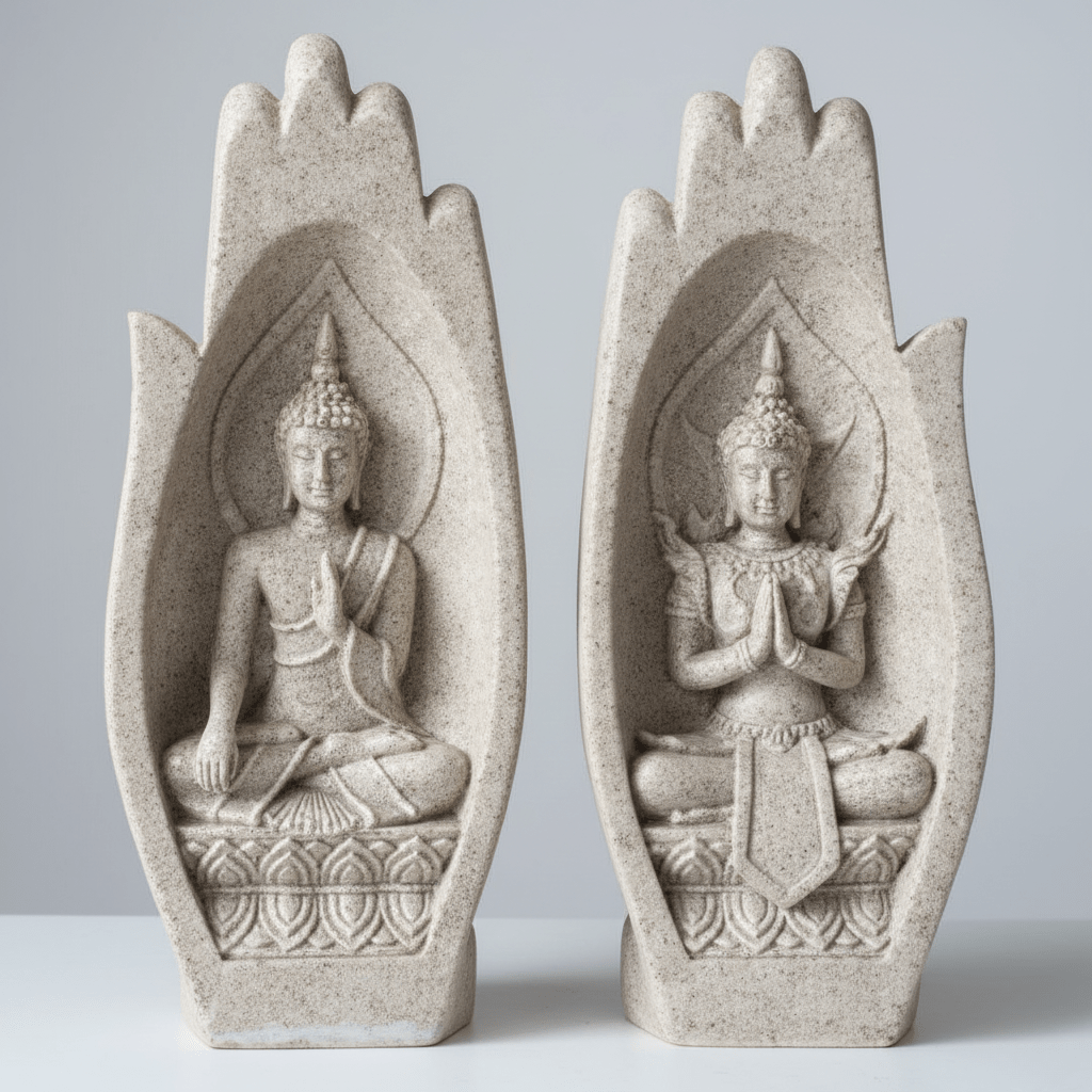 The Southern Atelier – Elegant Buddha Figures in Tranquil Stone Finish for a Serene Ambiance - The Southern AtelierSKU_1763119491736_202