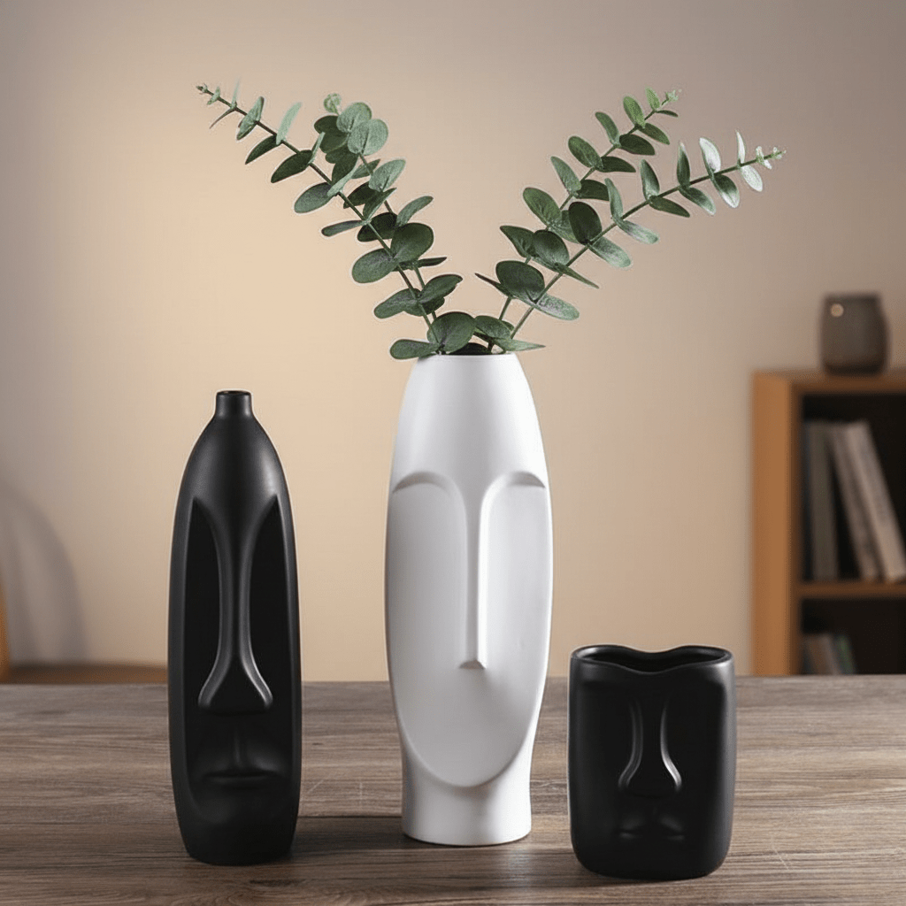 The Southern Atelier – Elegant Ceramic Ancient Art Head Vase for a Serene Ambiance - The Southern AtelierSKU_1763119439138_404