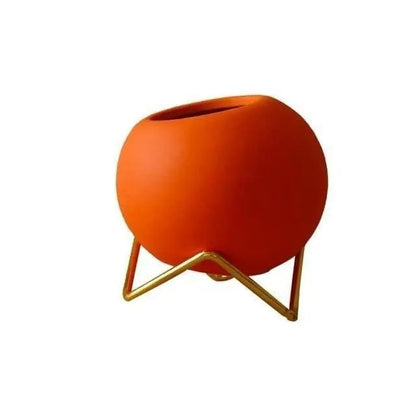 The Southern Atelier – Elegant Ceramic Planter in Chic Metal Stand for Timeless Spaces - The Southern AtelierSKU_1775908928178_395