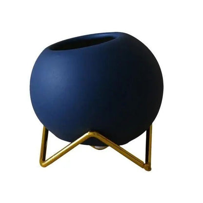 The Southern Atelier – Elegant Ceramic Planter in Chic Metal Stand for Timeless Spaces - The Southern AtelierSKU_1775908928178_668