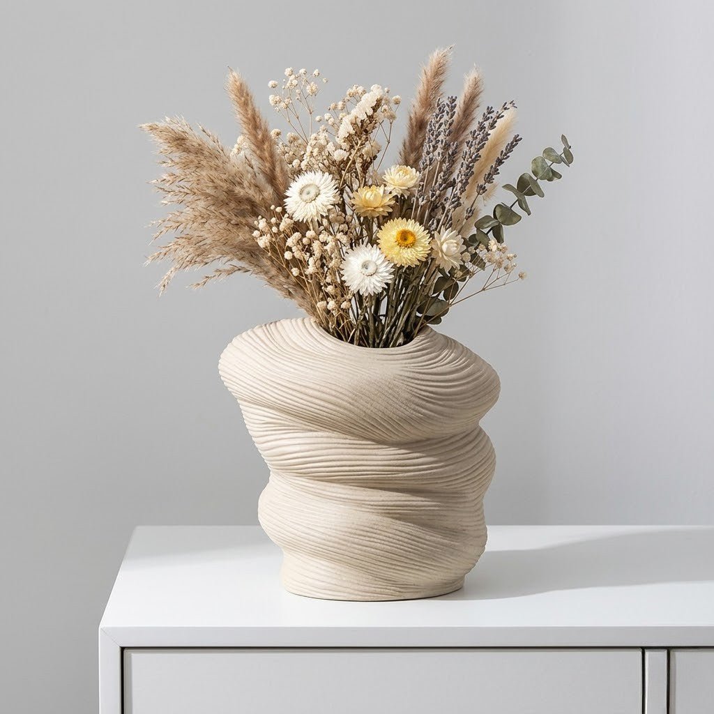 The Southern Atelier – Elegant Curved Ceramic Vase for a Serene Ambiance - The Southern AtelierSKU_1774881666927_874