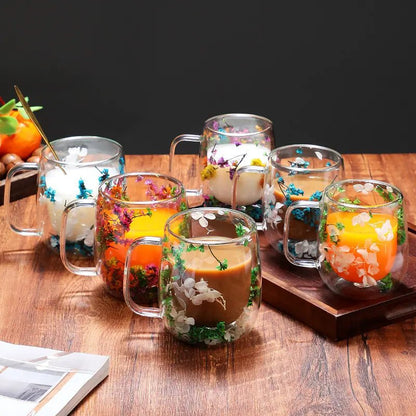 The Southern Atelier – Elegant Double-Walled Glass Mug for Floral Serenity - The Southern AtelierSKU_1775909296432_559