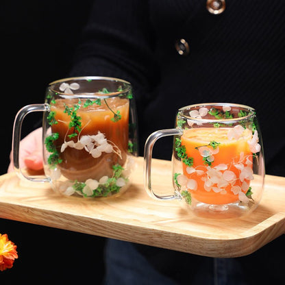 The Southern Atelier – Elegant Double-Walled Glass Mug for Floral Serenity - The Southern AtelierSKU_1775909296432_559