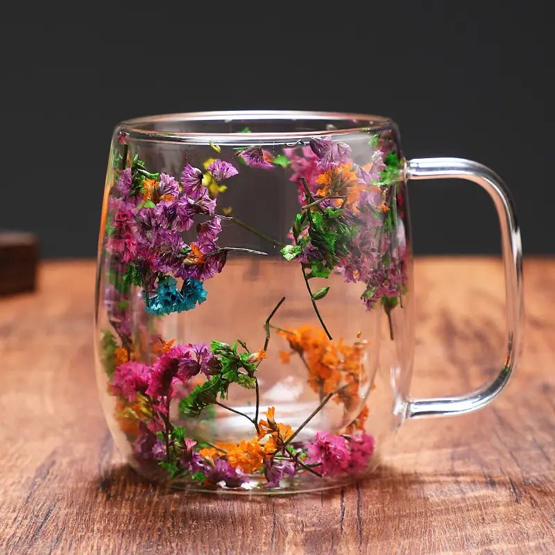 The Southern Atelier – Elegant Double-Walled Glass Mug for Floral Serenity - The Southern AtelierSKU_1775909296432_559