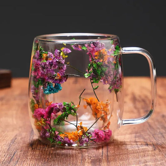 The Southern Atelier – Elegant Double-Walled Glass Mug for Floral Serenity - The Southern AtelierSKU_1775909296432_559