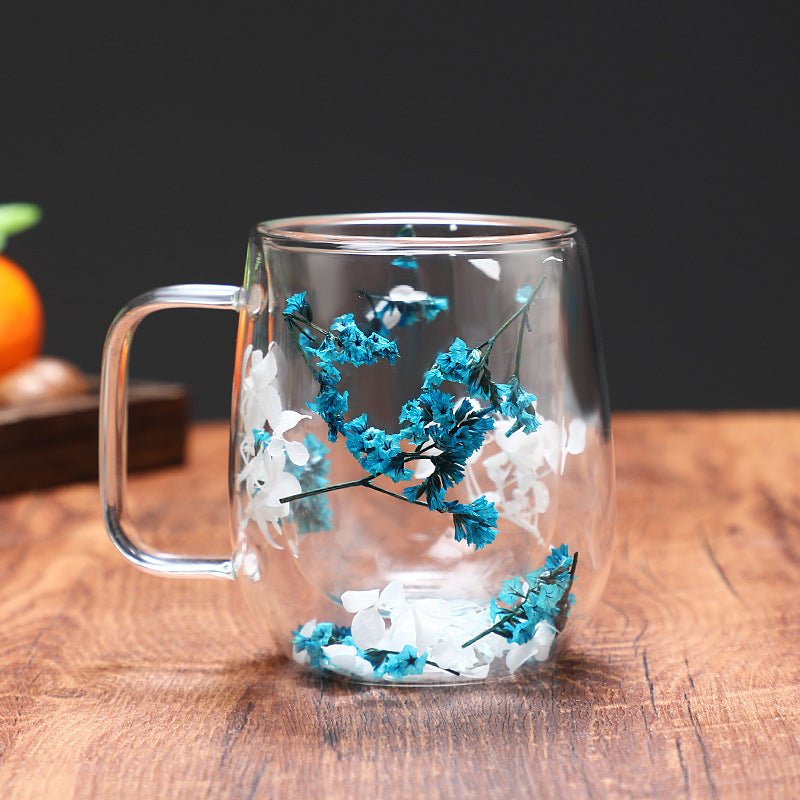 The Southern Atelier – Elegant Double-Walled Glass Mug for Floral Serenity - The Southern AtelierSKU_1775909296432_917