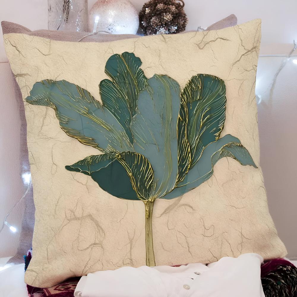 The Southern Atelier – Elegant Emerald Leaf Cushion Covers for a Serene Ambiance - The Southern AtelierSKU_1774883093615_553