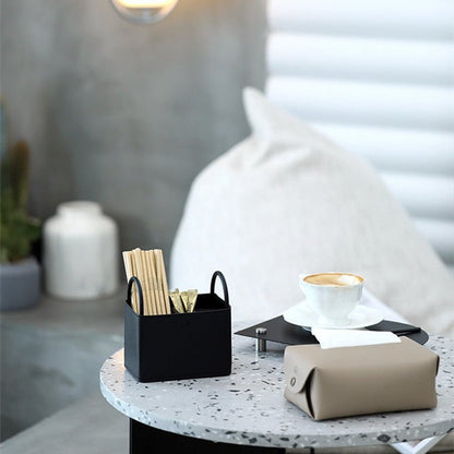The Southern Atelier – Elegant Faux Leather Storage Basket for a Chic Organised Space - The Southern AtelierSKU_1775450104538_237