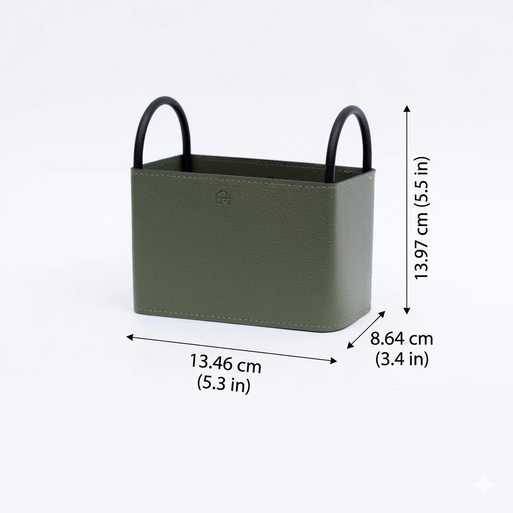 The Southern Atelier – Elegant Faux Leather Storage Basket for a Chic Organised Space - The Southern AtelierSKU_1775450104538_237
