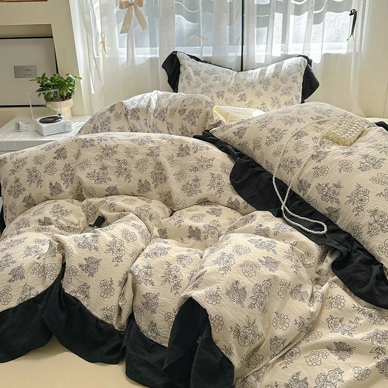 The Southern Atelier – Elegant French Washed Cotton Floral Quilt Set for a Serene Ambiance - The Southern AtelierSKU_1769008004690_246
