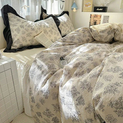 The Southern Atelier – Elegant French Washed Cotton Floral Quilt Set for a Serene Ambiance - The Southern AtelierSKU_1769008004690_246