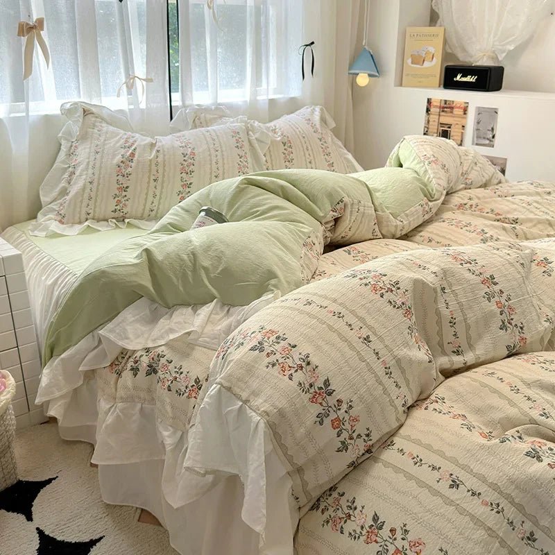 The Southern Atelier – Elegant French Washed Cotton Floral Quilt Set for a Serene Ambiance - The Southern AtelierSKU_1769008004690_309