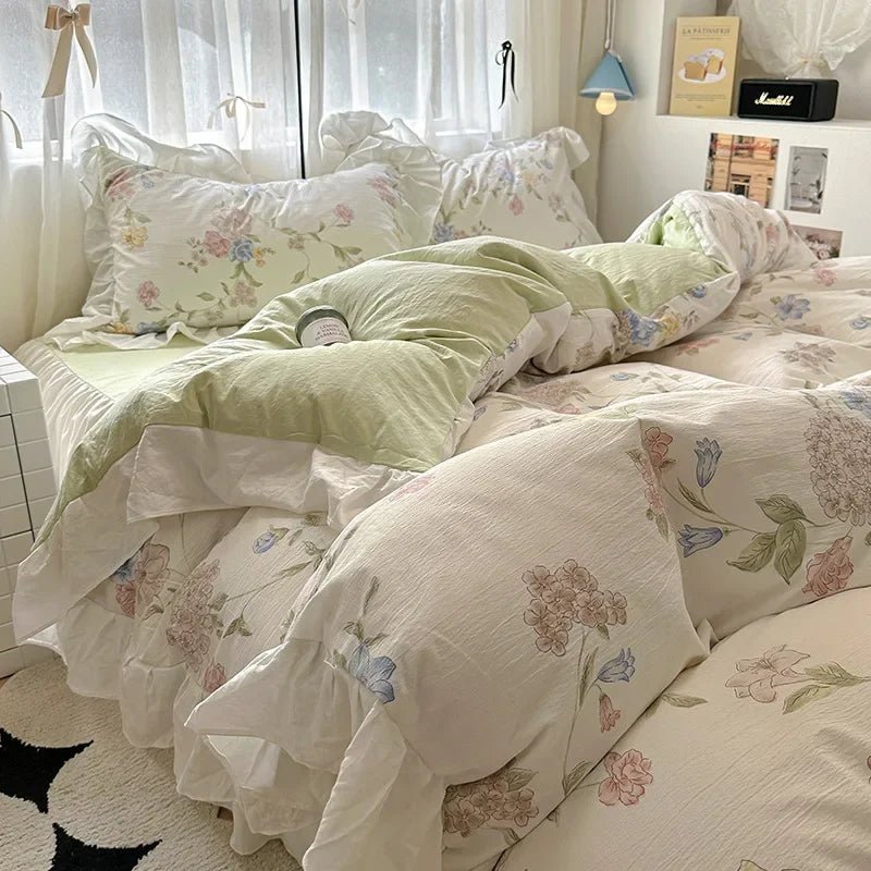 The Southern Atelier – Elegant French Washed Cotton Floral Quilt Set for a Serene Ambiance - The Southern AtelierSKU_1769008004690_407