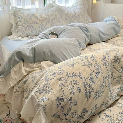 The Southern Atelier – Elegant French Washed Cotton Floral Quilt Set for a Serene Ambiance - The Southern AtelierSKU_1769008004690_462