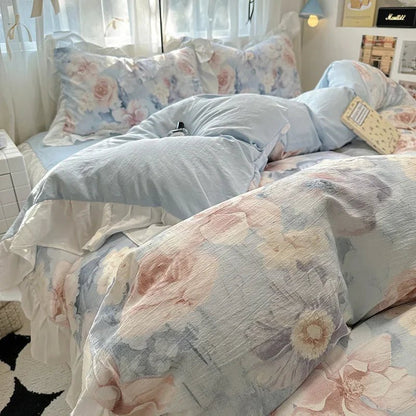 The Southern Atelier – Elegant French Washed Cotton Floral Quilt Set for a Serene Ambiance - The Southern AtelierSKU_1769008004690_473