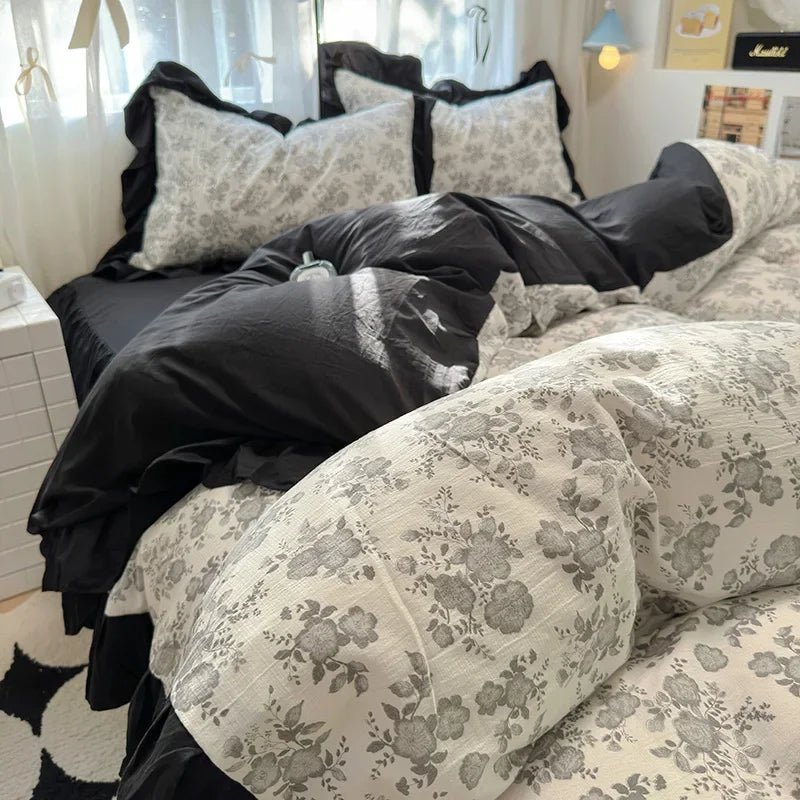 The Southern Atelier – Elegant French Washed Cotton Floral Quilt Set for a Serene Ambiance - The Southern AtelierSKU_1769008004690_481