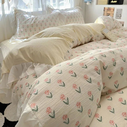 The Southern Atelier – Elegant French Washed Cotton Floral Quilt Set for a Serene Ambiance - The Southern AtelierSKU_1769008004690_489