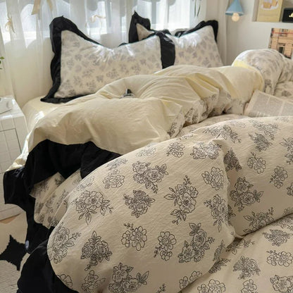 The Southern Atelier – Elegant French Washed Cotton Floral Quilt Set for a Serene Ambiance - The Southern AtelierSKU_1769008004690_594