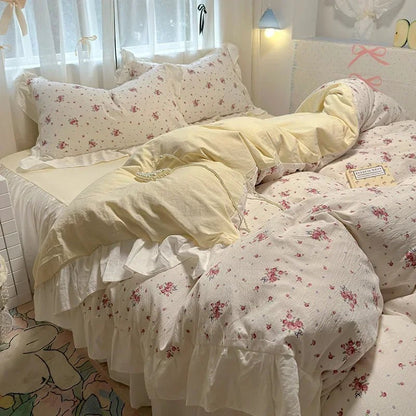 The Southern Atelier – Elegant French Washed Cotton Floral Quilt Set for a Serene Ambiance - The Southern AtelierSKU_1769008004690_787