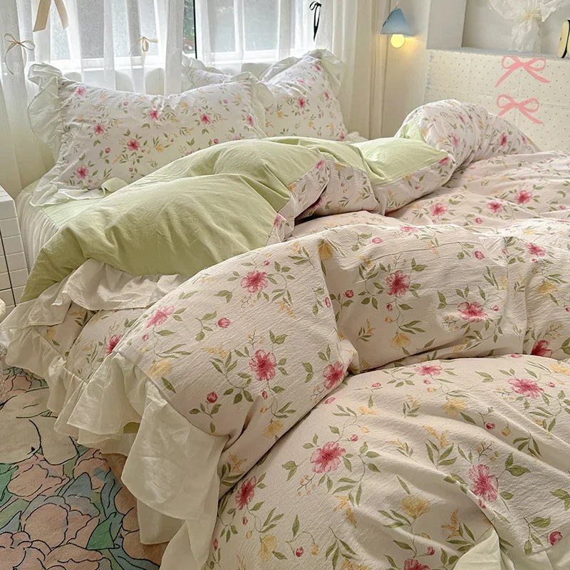 The Southern Atelier – Elegant French Washed Cotton Floral Quilt Set for a Serene Ambiance - The Southern AtelierSKU_1769008004690_791