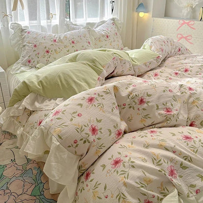 The Southern Atelier – Elegant French Washed Cotton Floral Quilt Set for a Serene Ambiance - The Southern AtelierSKU_1769008004690_791